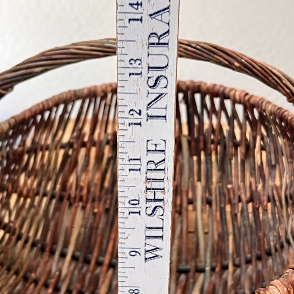 Vintage Grapevine Gathering Basket 16" Farmhouse Decor - Picture 9 of 9